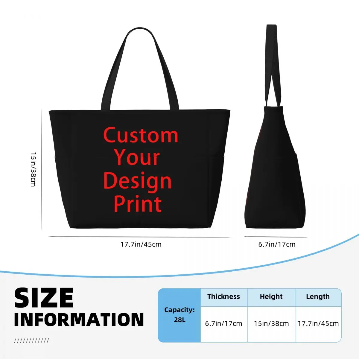 Custom Custom Your Design Travel Tote Bag Women Large Capacity Customized Printed Grocery Shoulder Shopper Bags