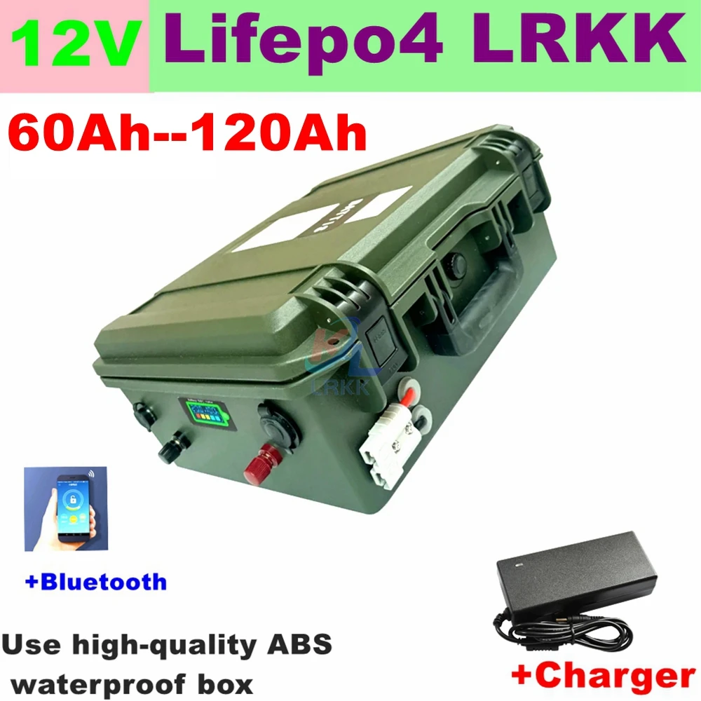 Batteria 12V 120AH 100AH 80AH 60AH  LiFePO4 12v 120ah battert lifepo4 iron phosphate battery pack bluetooth BMS for boat system