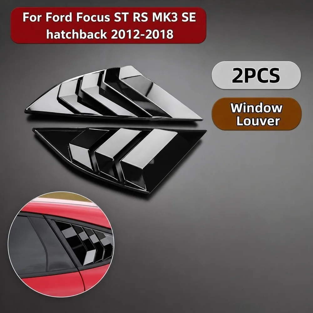 ABS Side Vent Shutter Louver Trim Covers Fit for Ford Focus ST RS MK3 Hatchback 2012-2018 Durable Stylish Car Accessory