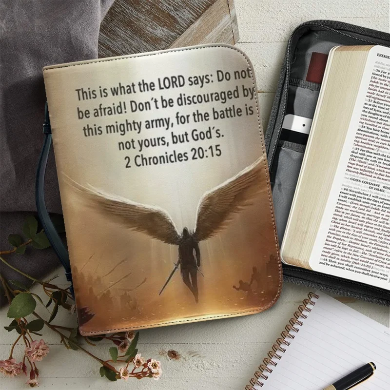 This Is What The Lord Says 2 Chronicles 2015 Personalized Bible Cover Print Leather Bible Bag Women Cross Design Women's Handbag