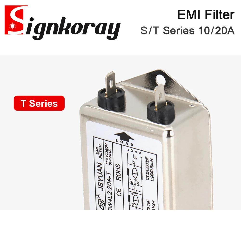 SignkoRay Power EMI Filter CW4L2-10A-T/S CW4L2-20A-T/S Single Phase AC 115V / 250V 20A 50/60HZ