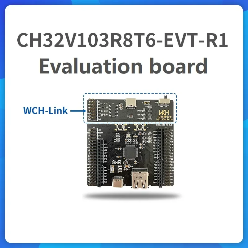 CH32V103R8T6-EVT-R1 Entwicklungsboard, On-Board WCH-Link Debugger CH32V103R8T6 Mikrocontroller-Evaluierungsboards