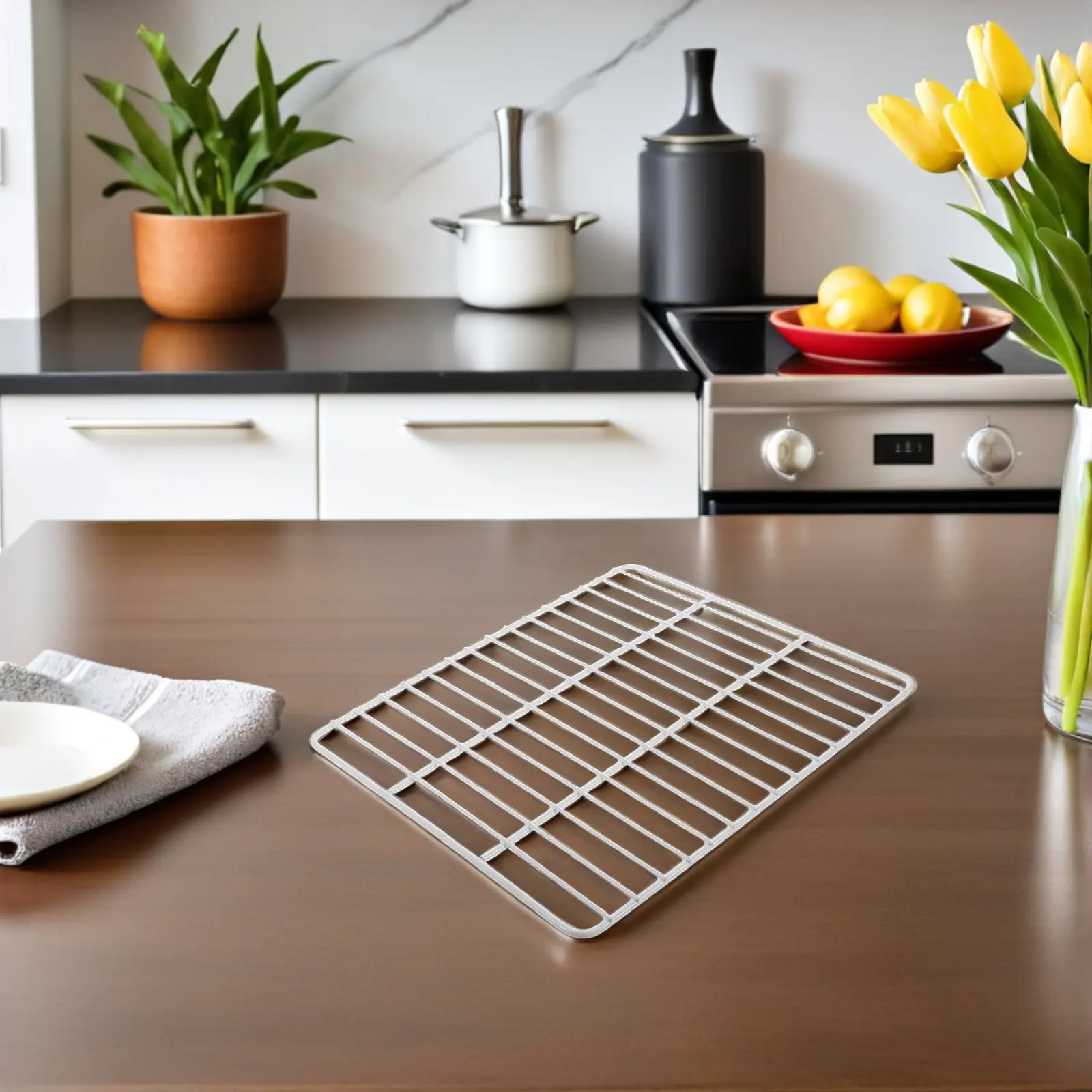 Diviseur de panneau grillagé métallique robuste pour congélateur, 17,68 x 15,72 pouces, pour organisateur de congélateur coffre, séparateur de compartiments de réfrigérateur et de glace