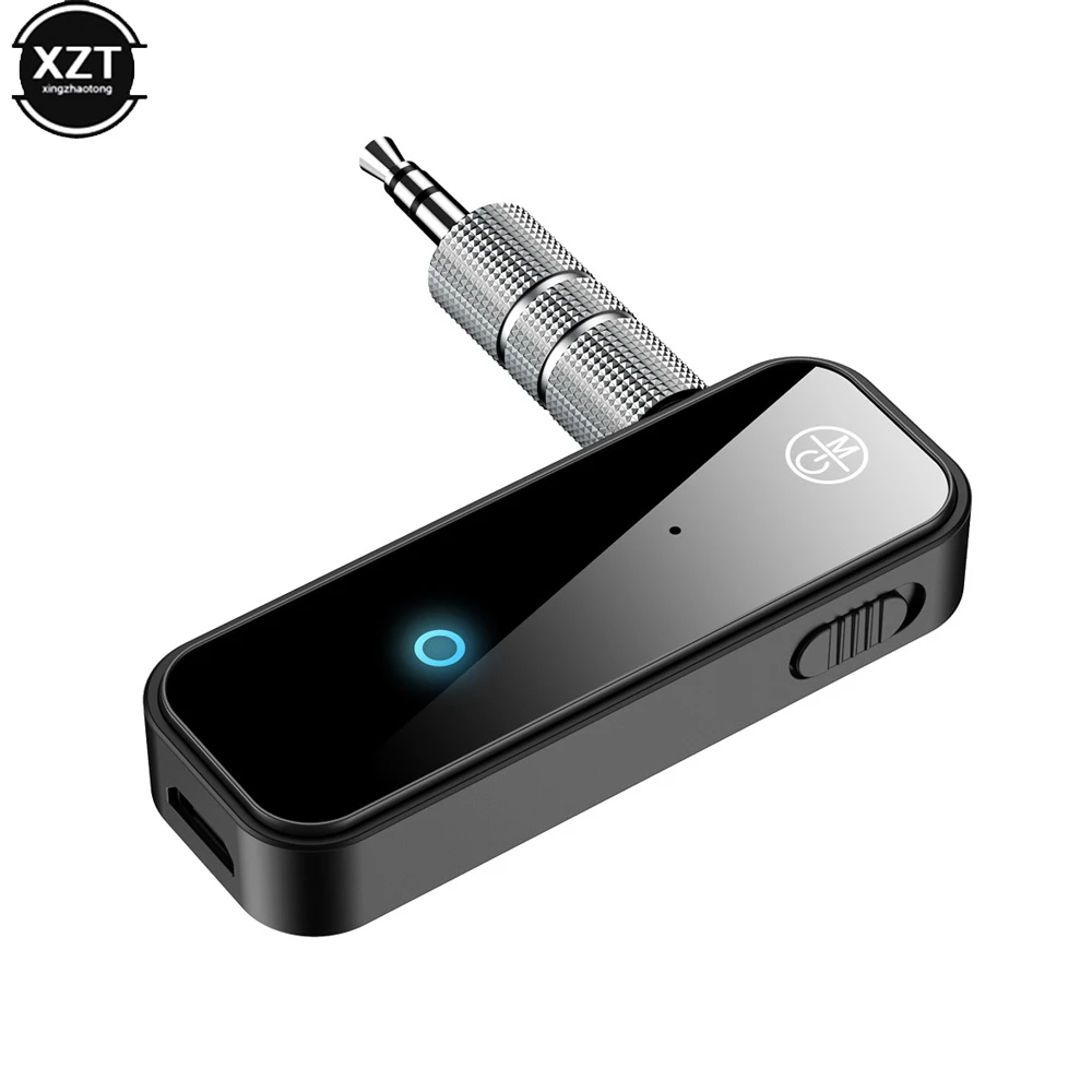 Car Phone Bluetooth 5.0 Handsfree Transmitter Receiver 2 in 1 Wireless Adapter 3.5mm Audio Auxiliary Adapter Car Audio Converter