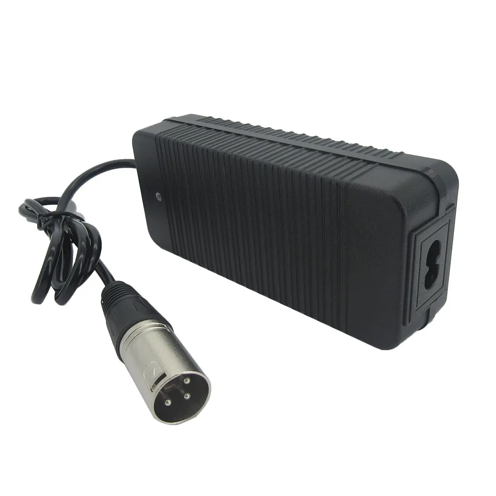 Carregador de lítio 48V 54,6V 2A para bateria de íon de lítio 48 volts 13S 48V2A GX16 XLR DC Conector