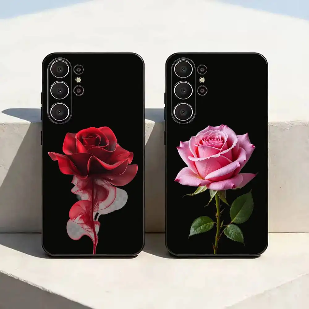 Simple Rose Ultrathin Lightweight Precise Hole TPU Printed Phone Case For Samsung S25