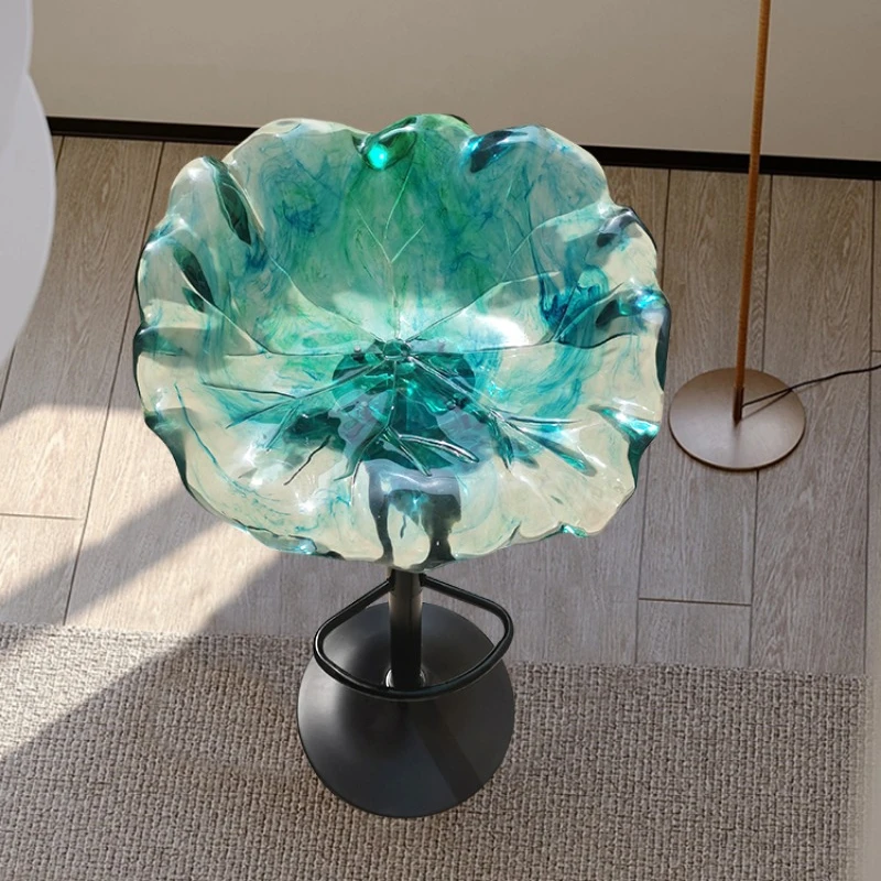 Transparent Resin Chair for Villa Home Living Room Furniture Petal Shape High Back Crystal Chair стул ротанг дизайнерская мебель