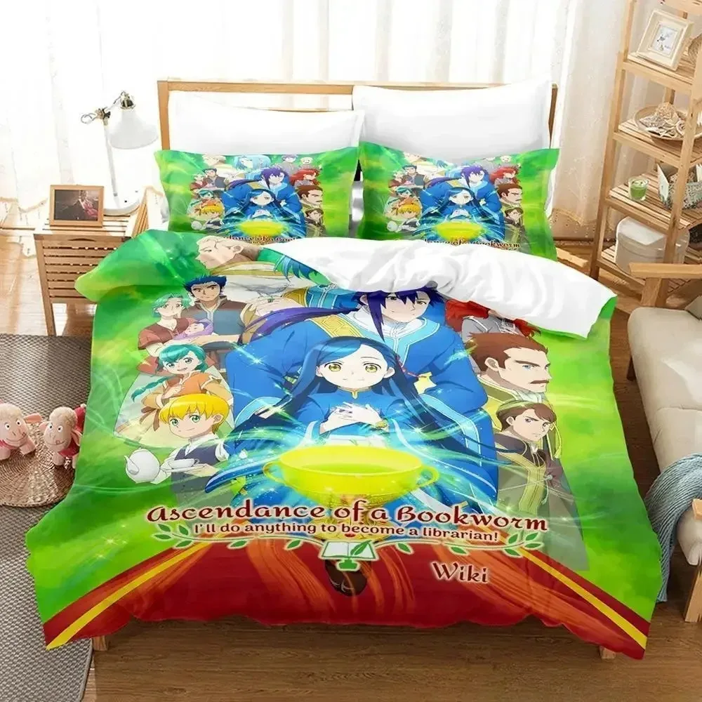 New Ascendance of a Bookworm Bedding Set Cartoon Anime three-piece set Adult Kid Bedroom Duvet cover Sets 3d Print Kawaii Girls