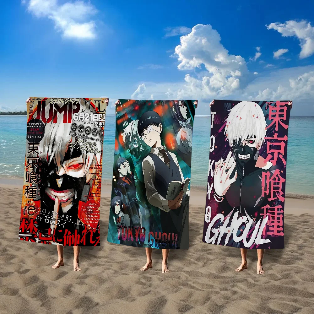 

Tokyo Anime Ghoul Cartoon Beach Towel Cute Kawaii Room Decor Bath Girls Children Hand Towels For Bathroom Shower