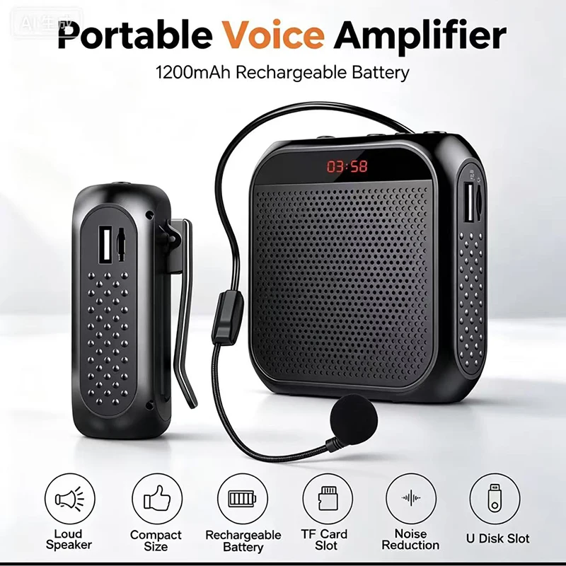 Loud Sound Megaphone Bullhorn Audio Amplifier Loudspeaker System Speaker Amplified USB Voice Microphone Megafon Teachers Speech