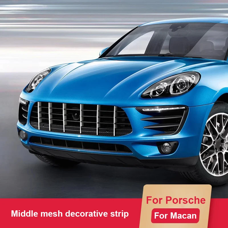 

For Porsche Macan 2014 2015 2016 2017 2018 Car Middle Net Window Eyebrow Decorative Strip Exterior Modified Sticker Accessories