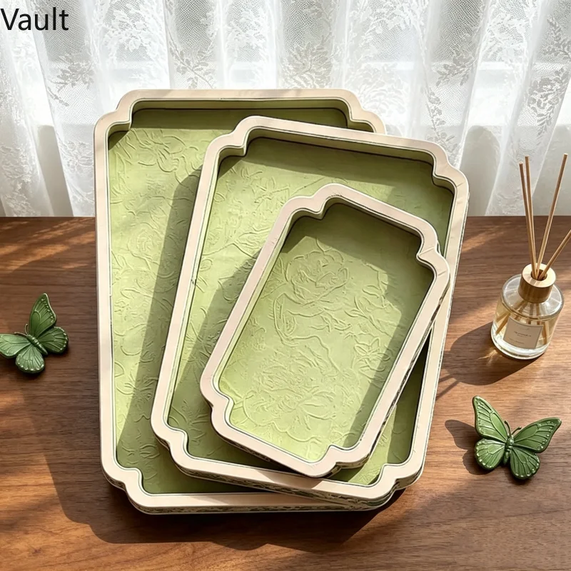 Light Luxury Song Brocade Jewelry Tray, Plum Blossom Corner Appraisal Plate for Bracelet & Beads, Shop Counter Organizer