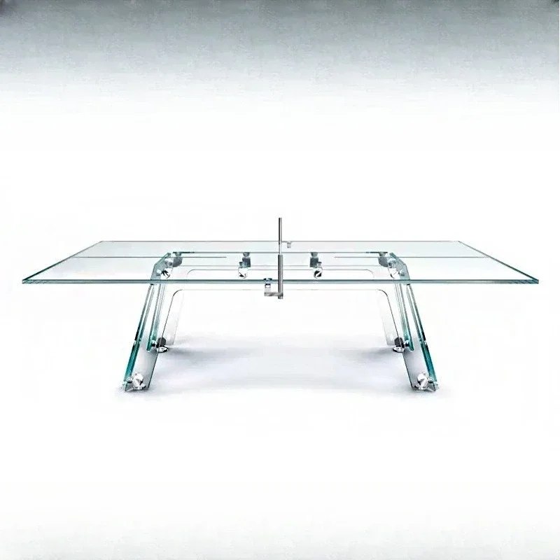Light luxury high-end, crystal glass table tennis table, villa designer, luxury home entertainment furniture