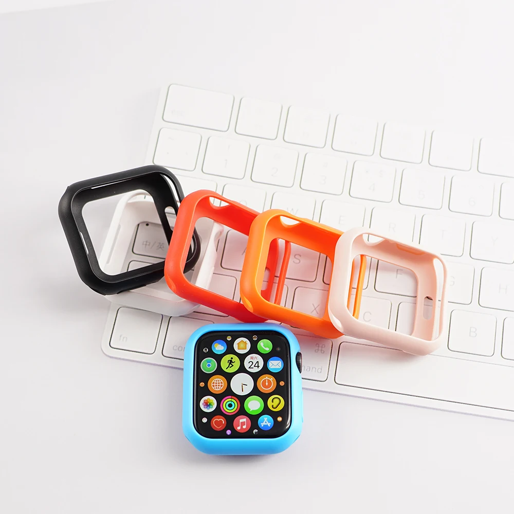 Abdeckung für Apple Uhrengehäuse 40mm 44mm iwatch Gehäuse 42mm 38mm Zubehör Silikon Stoßstangen schutz Apple Watch Serie 2 3 4 5 se 6