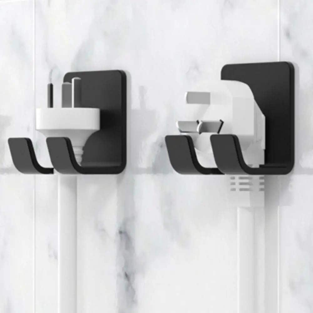 Wall-mounted Plug Socket Hook Durable Bathroom Accessories Seamless Power Plug Hook Home & Living ABS Storage Rack