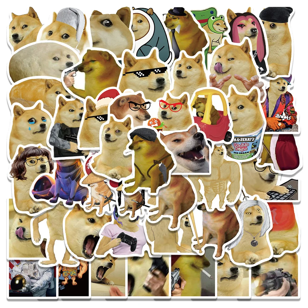 Autocollants waterproof motif Web Doge Meme, 10/30/50 pièces, stickers amusants pour voiture, jouets, bagages, médicaments, iPad, skateboard,