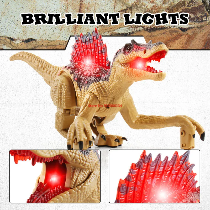 Simulation Electric Sound Light Wireless Remote Control Walking Dinosaur 40CM Mouth Tail Swing Jurassic World RC Dinosaur Toy