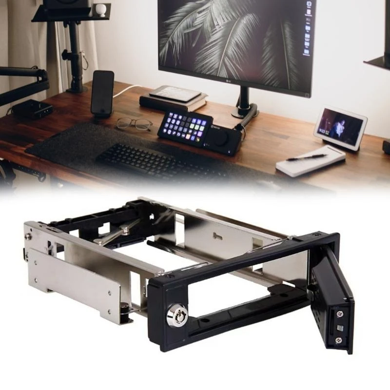  Hard Drive Rack 3.5inch Internal Hard Drive SSDs Adapter Trayless Hot Swaps Mobile