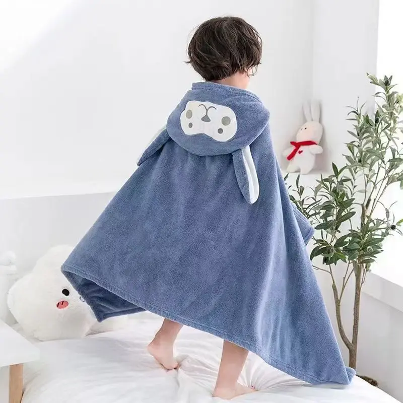 70*140cm Toddler Baby Hooded Towels Baby Kids Bathrobe Super Soft Bath Towel Blanket Warm Sleeping Swaddle Wrap for Boys Girls