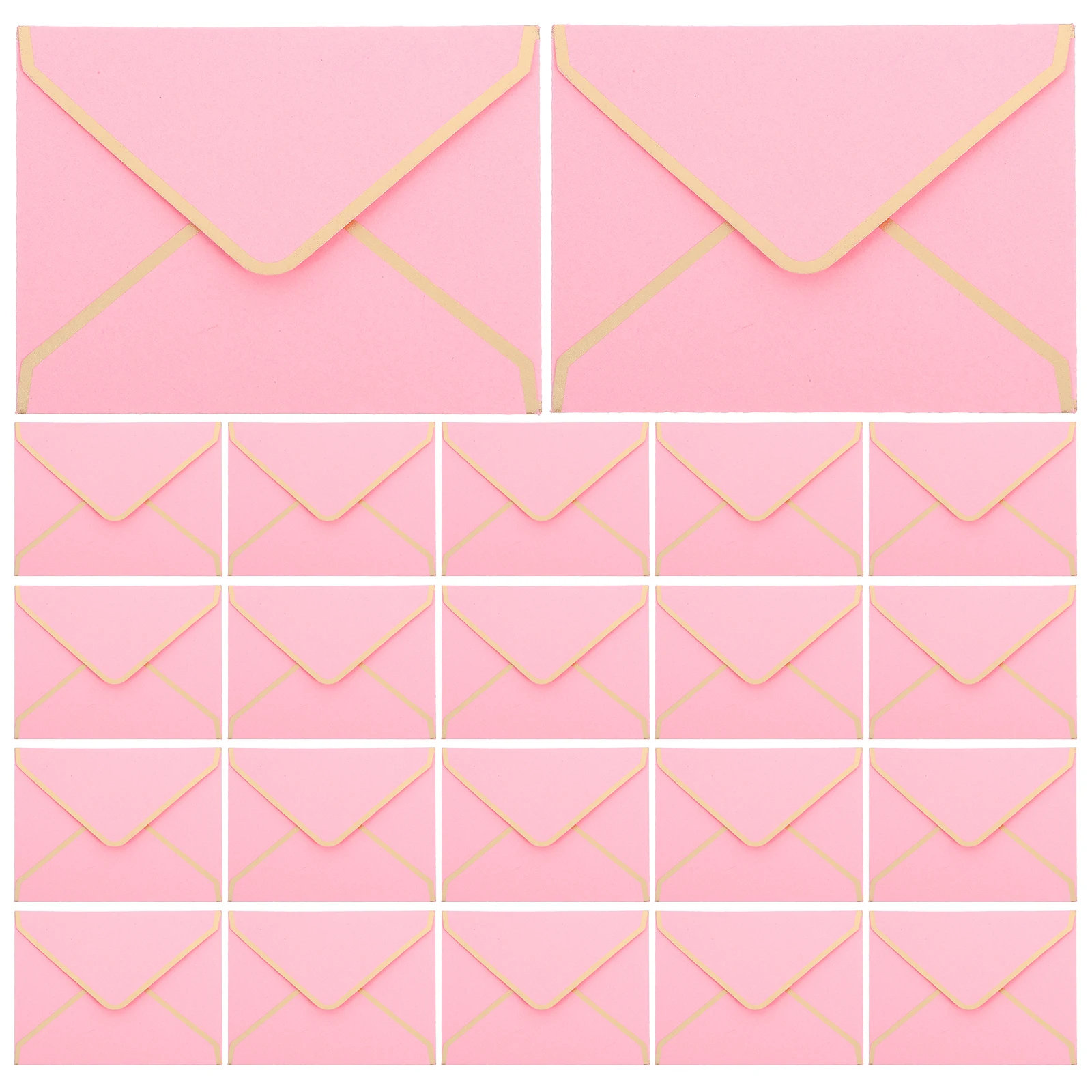 

50pcs Gold Trim Envelope Small Paper Decorative Wedding Invitation Greeting Cards Festival Thank You for Holiday