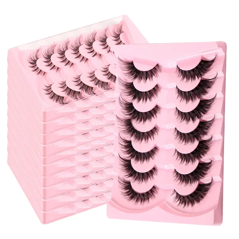 New Transparent Terrier Fox Eye False Eyelashes 7 Pairs of Eye Tail Lengthening Daily Makeup Stage Eyelashes Wholesale