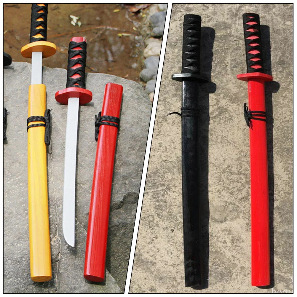 Wooden Three-color Small Painted Samurai Sword Party Toy Playthings for Game Cosplay Toys