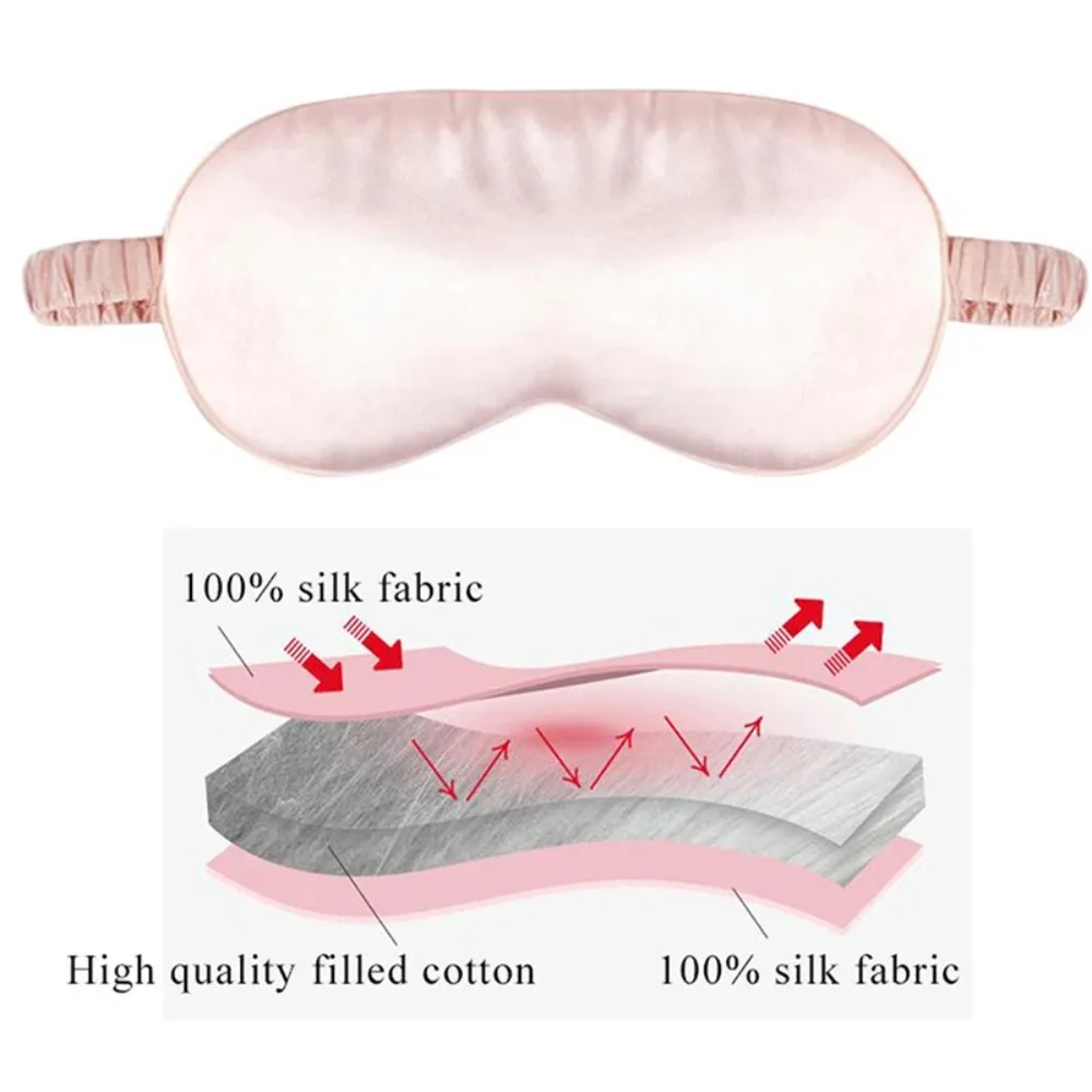 Imitated Silk Sleep Eye Mask Soft Light‑Blocking Eyepatch Portable Comfortable Sleeping Eye Cover Blindfold for Lunch Break Rest