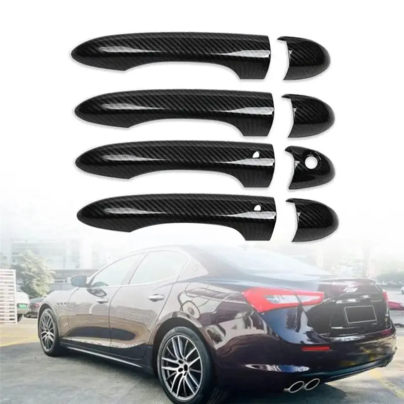 Afbeelding 3: 1 set koolstofvezel deurgreepafdekking voor Ghibli Sedan Trofeo Smart deurklink