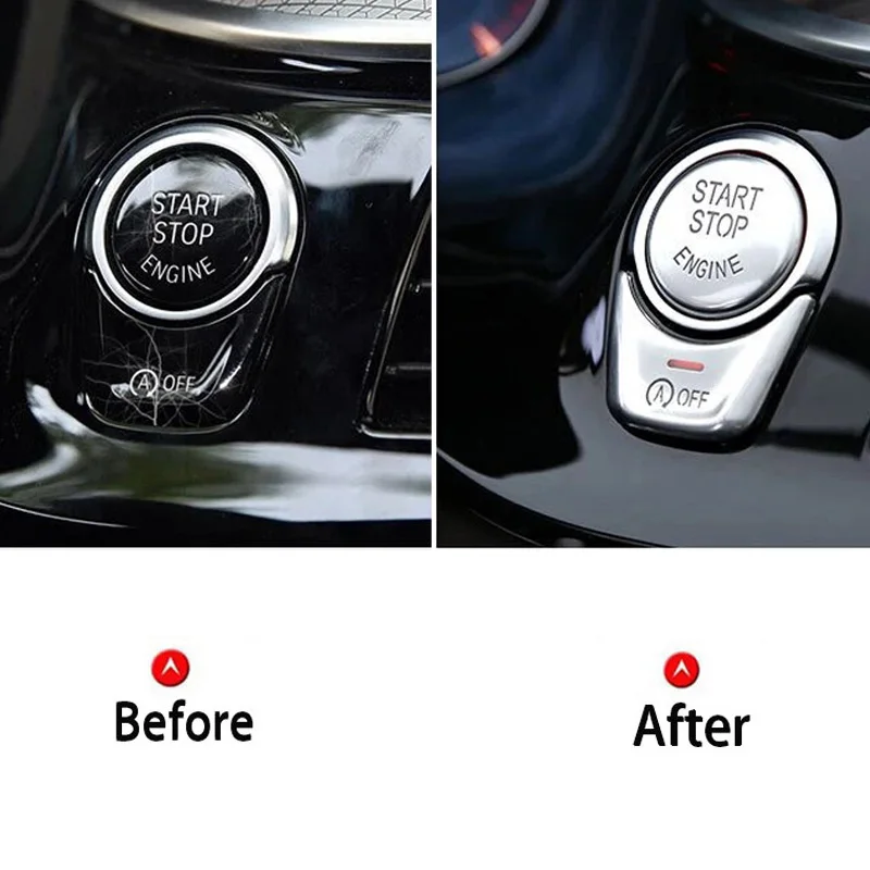 2Pcs/Set Car Start Stop Engine Button Cover Sticker& P Handbrake Button Sticker Fit For BMW 5 7 series G30 G12 X3 G01 X4 G02 GT6