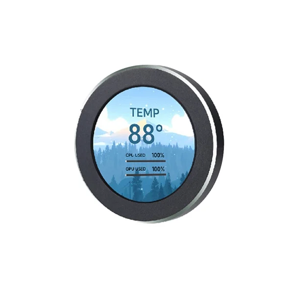 Discount 2.1 Inch IPS USB Water-Cooled Screen 480x480 Secondary Display CPU GPU RAM HDD Monitor 360 Rotation for Computer Black