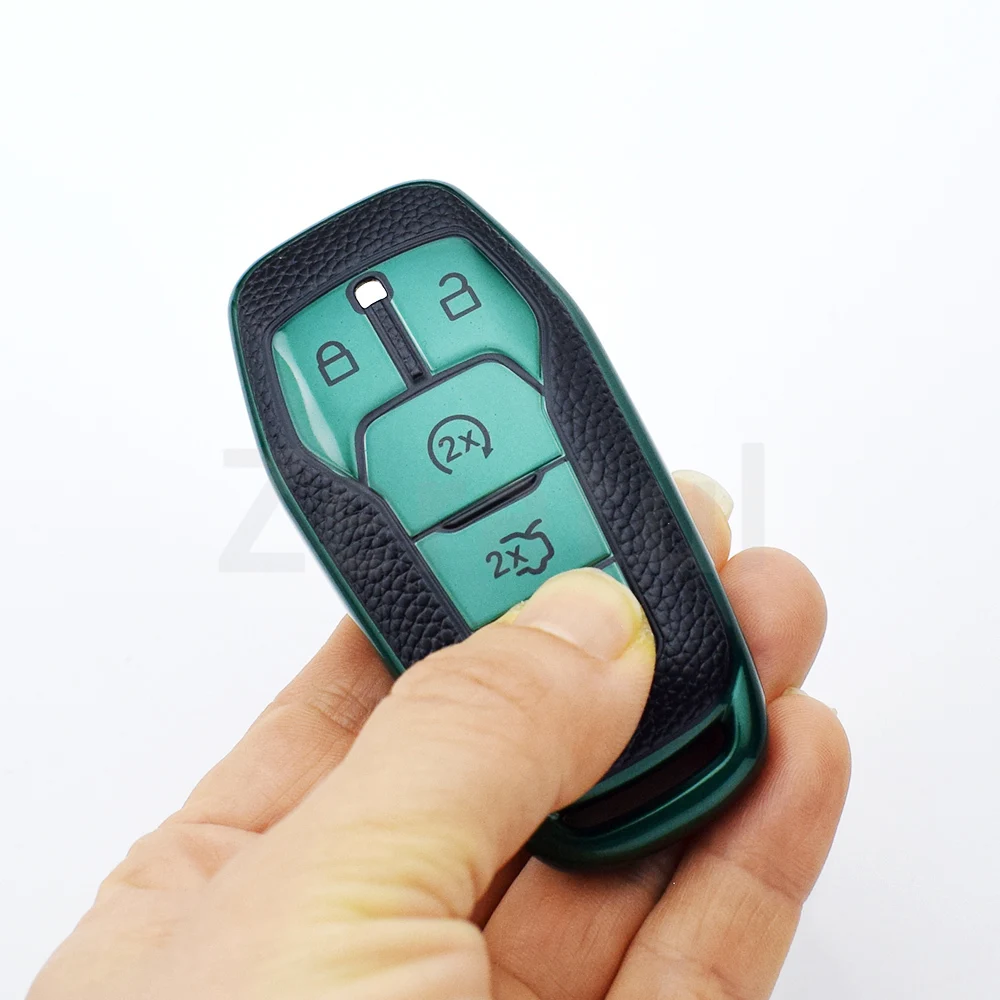 Soft TPU Leather Car Key Case Cover Shell Fob For Ford Fusion Mondeo Mustang F-150 Explorer Edge 2015 2016 2017 2018 Accessories