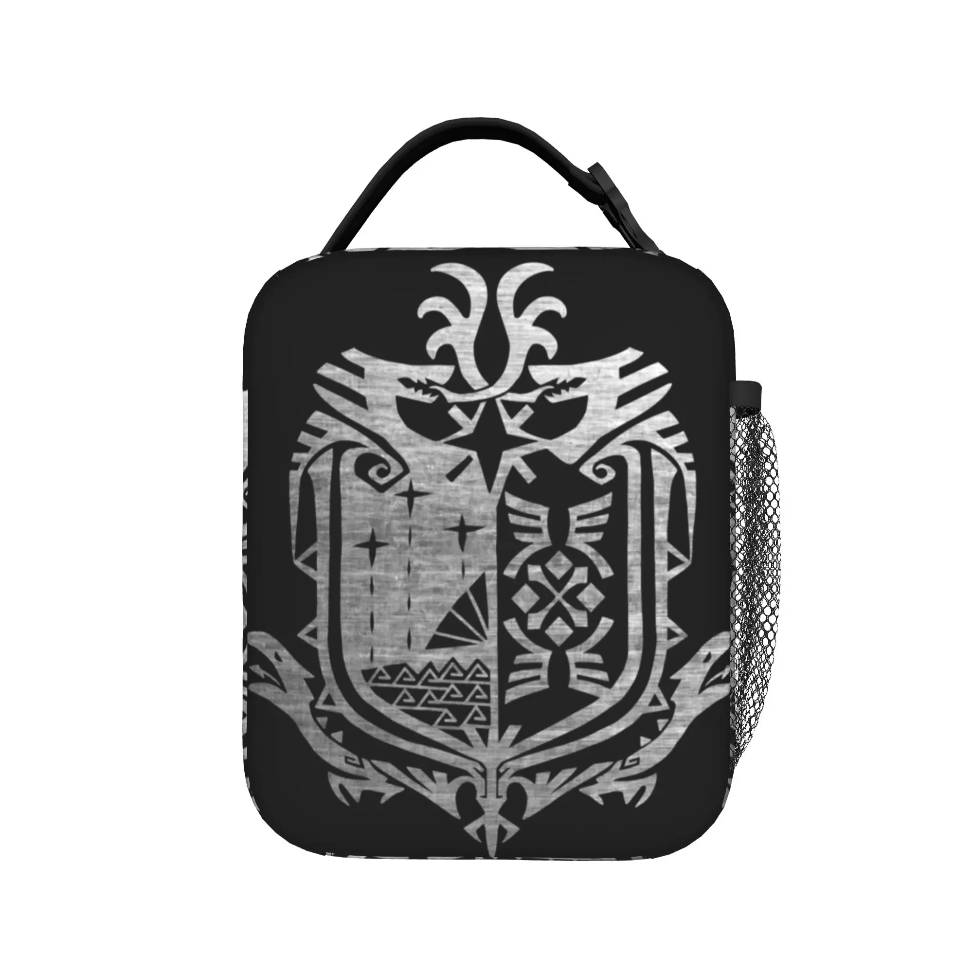 Monster Hunter World Insulated Lunch Bags Thermal Bag Reusable,Meal Container Kanji MHW  Tote Lunch Box Food Handbags  Travel