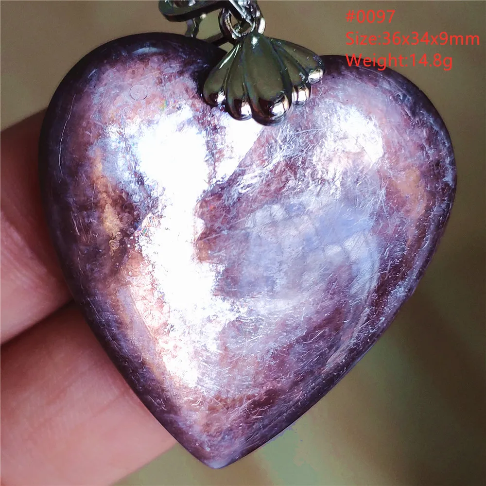 Natural Purple Lepidolite Quartz Mica Pendant Flash Beads Woman Men Oval Red Tourmaline Fashion Beads Jewelry AAAAAA