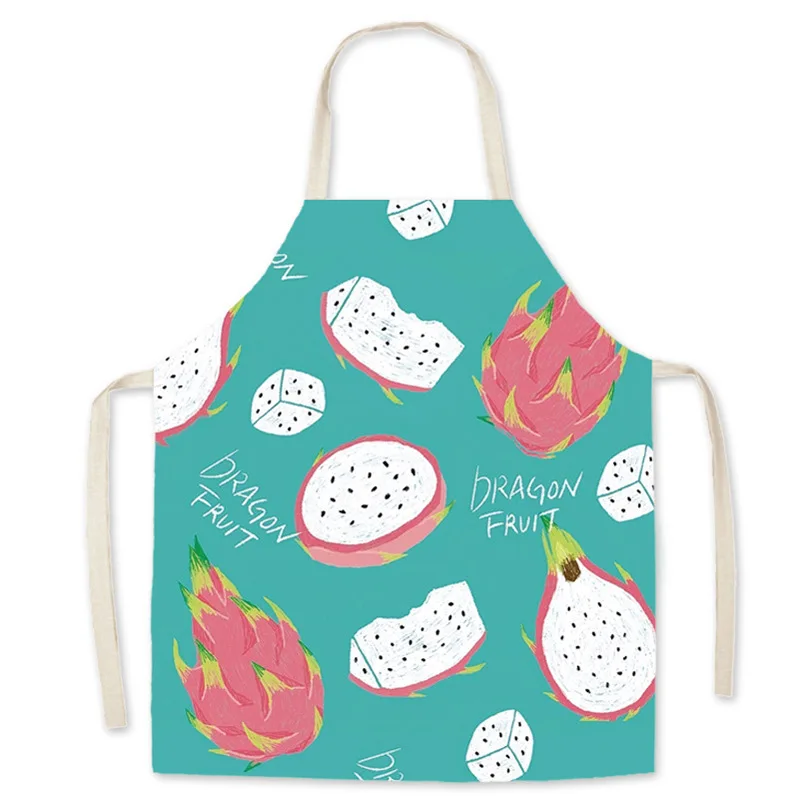 Children\'s Imitation Linen Printed Apron With Fruit Pattern Adult Children\'s Parent-child Sleeveless Apron Strawberry