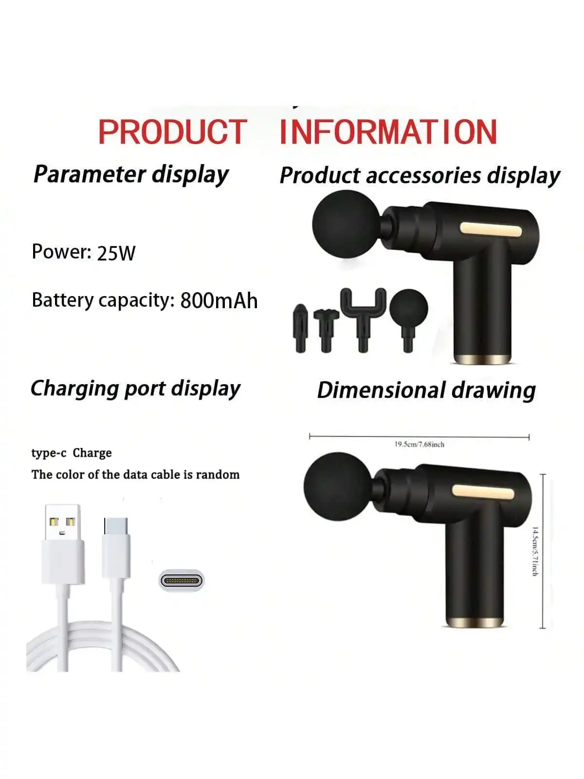مسدس تدليك العضلات المحمول لعام 2026 لتدليك الجسم، مع شاشة لمس LED، تعديل السرعة، قابل لإعادة الشحن #5