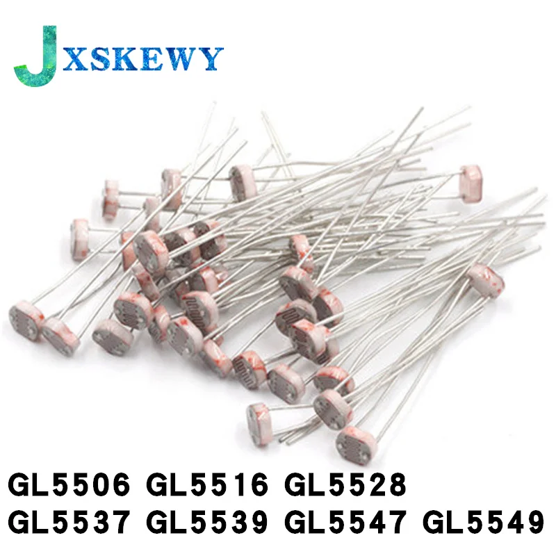 100pcs 5528 LDR Photo Light Sensitive Resistor Photoelectric Photoresistor GL5528 5537 5506 5516 5539 5549 For Arduino