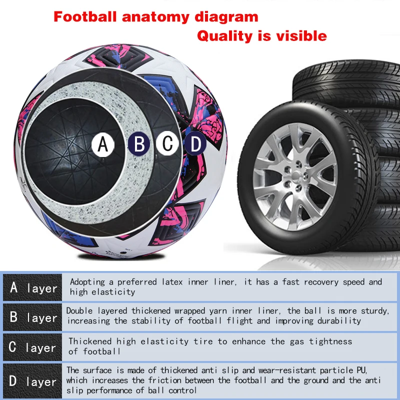 Tamanho de futebol 5 adulto jogo profissional treinamento ao ar livre futebol para meninos tamanho 4 plutônio macio alta elasticidade e resistente ao desgaste