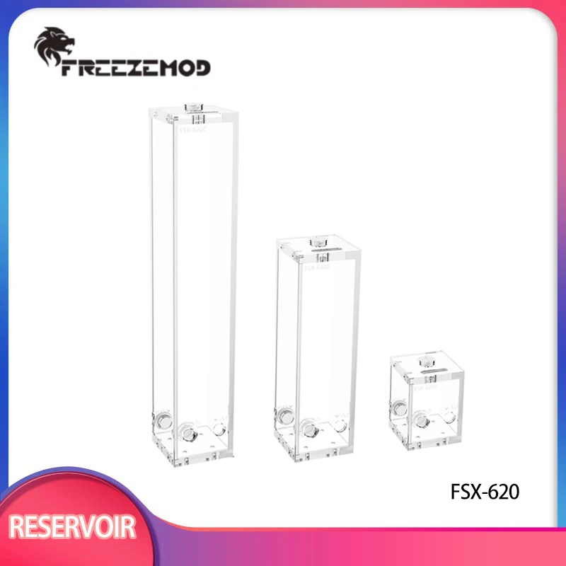 FREEZEMOD Transparent  Acrylic 80/200/320mm Length Computer Water Cooling Square Reservoir Built Filter Water Tank FSX-620