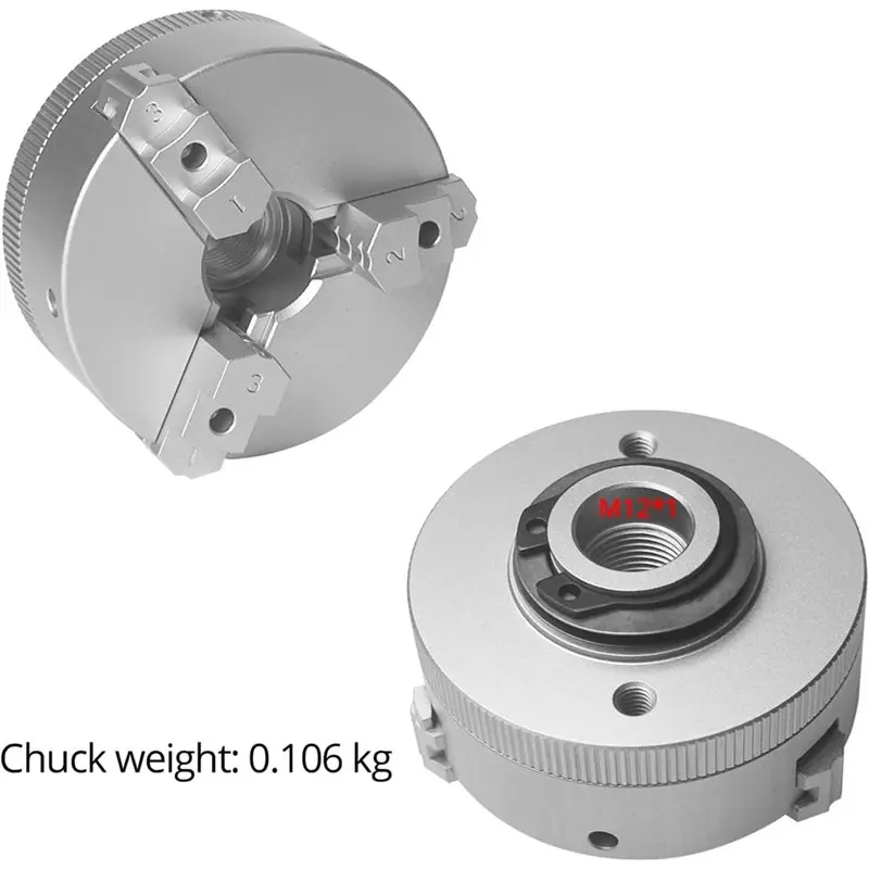 A84X-Z011 Extension Three Jaw Chuck And Connecting Rod Set, Mini Lathe Chuck Set For DIY Bench Buffer Polishing Machine