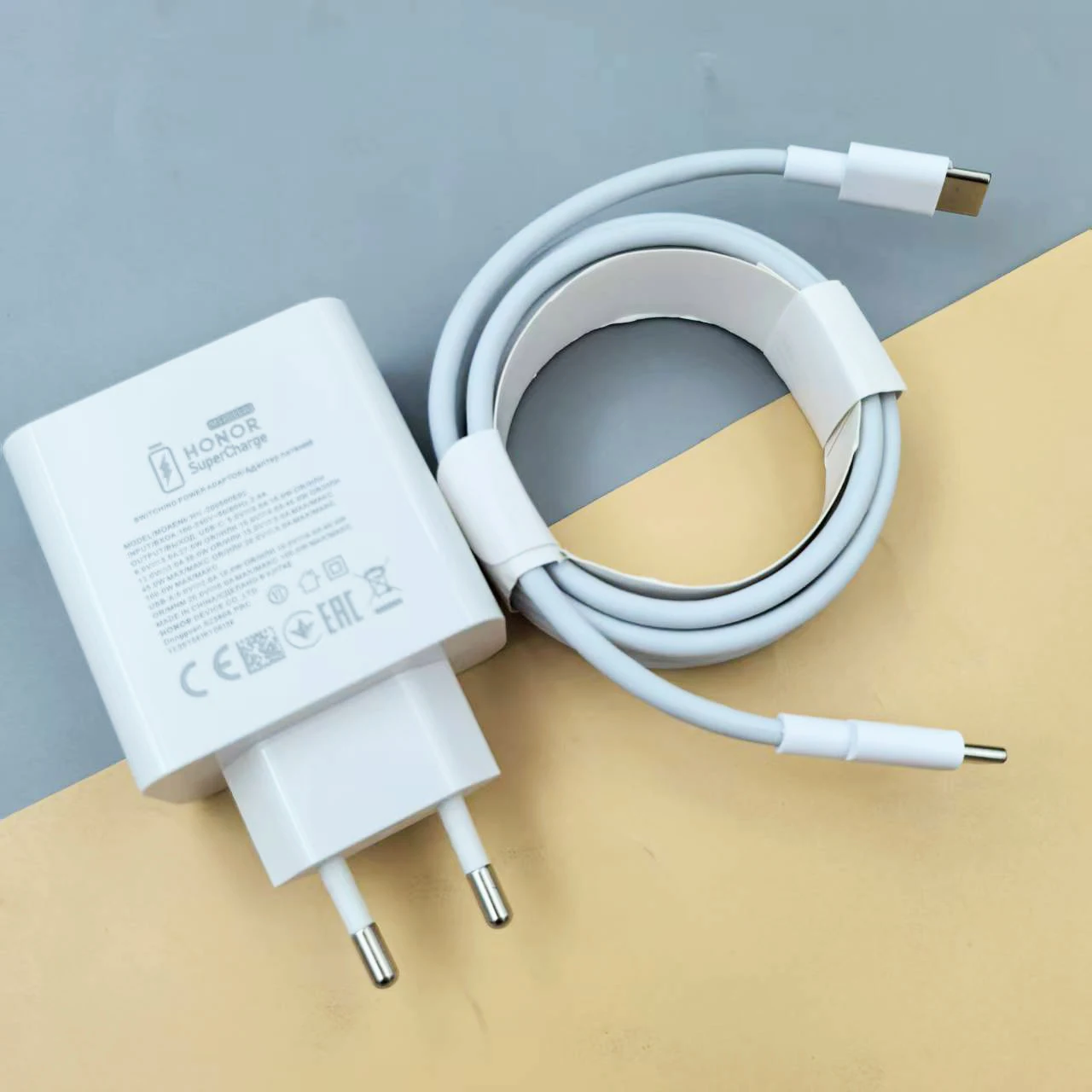 อะแดปเตอร์ชาร์จ Honor Magic 7 Pro 100W หัวชาร์จแบบ EU พอร์ต USB A/C รองรับ Super Charge พร้อมสายชาร์จ Type C ความยาว 1/1.5/2 เมตร 6A PD สำหรับ Honor 300 Ultra 200 100 Pro