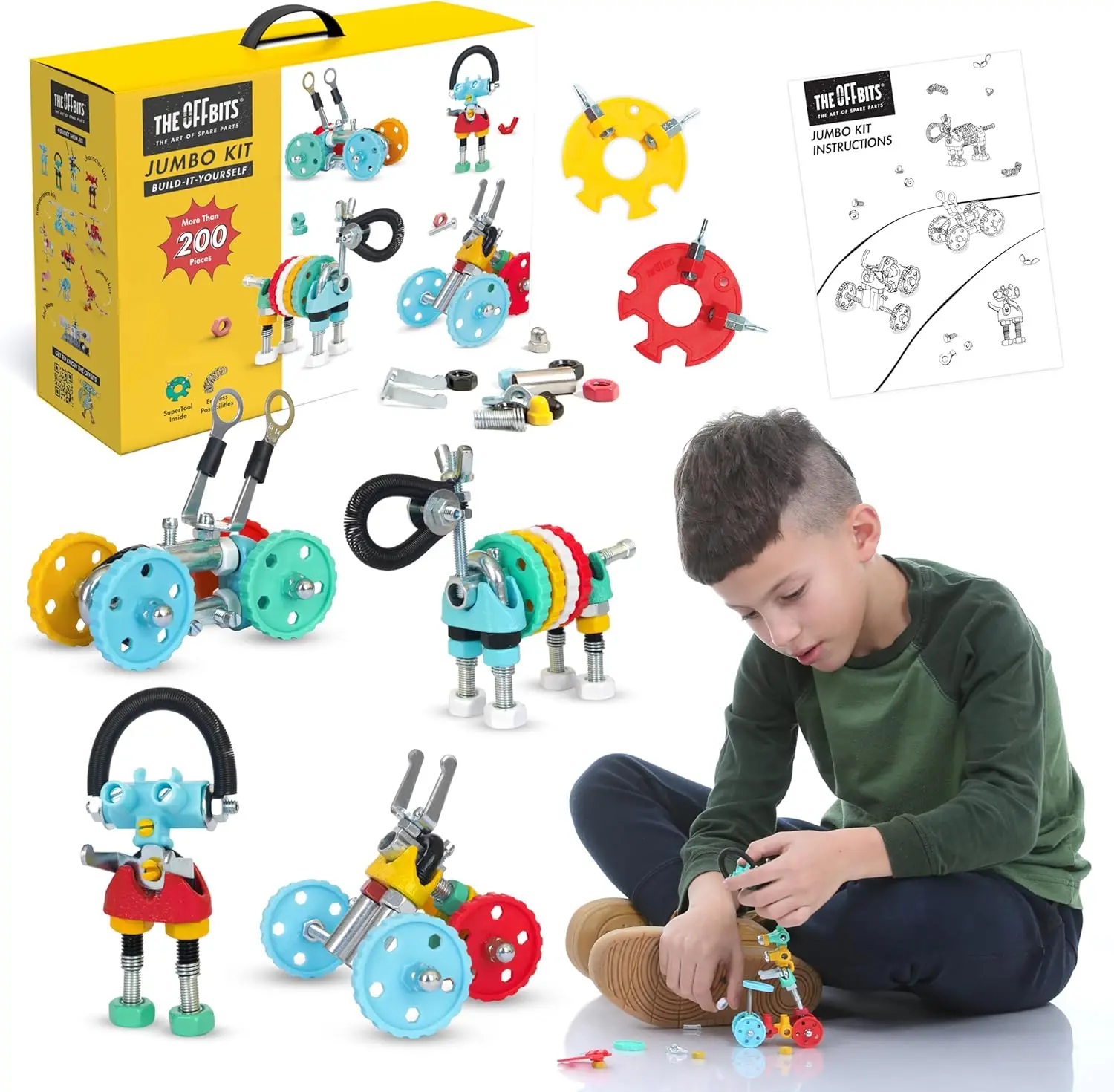 

Educational STEM Robot Building Kit for Kids 6+, 3-in-1 Engineering Toy with Endless Possibilities (Jumbo Set)