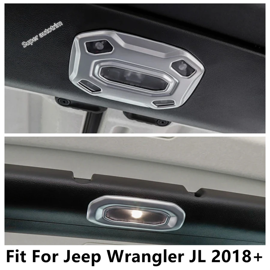 

Car Roof Reading Lights Lamps Frame Decoration Cover Trim ABS Matte Accessories Interior For Jeep Wrangler JL 2018 - 2022