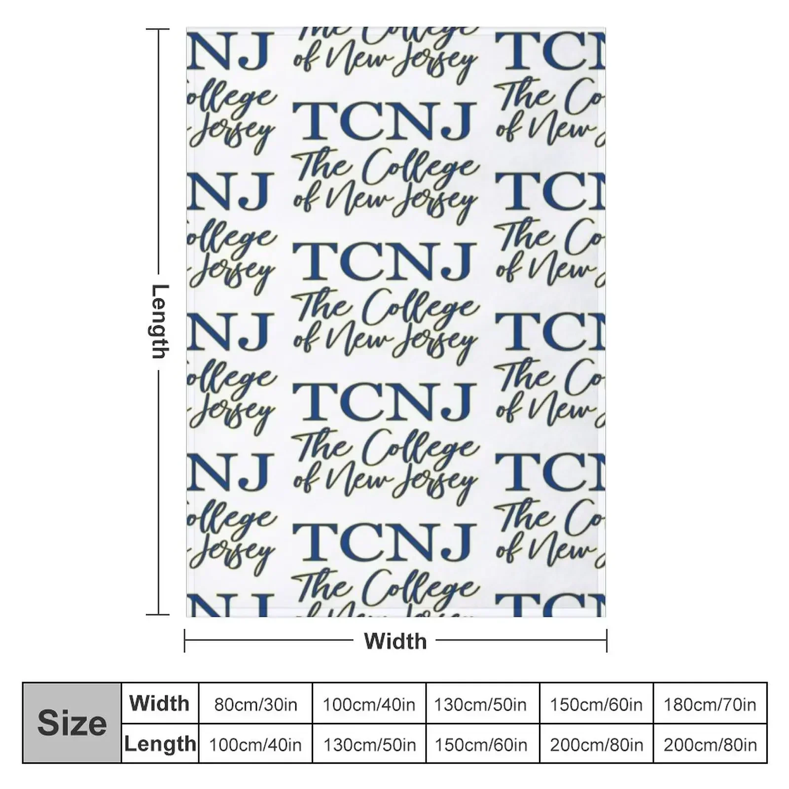 TCNJ The College of NJ Script Logo Throw Blanket Flannels Vintage Shaggy warm for winter Bed linens Blankets