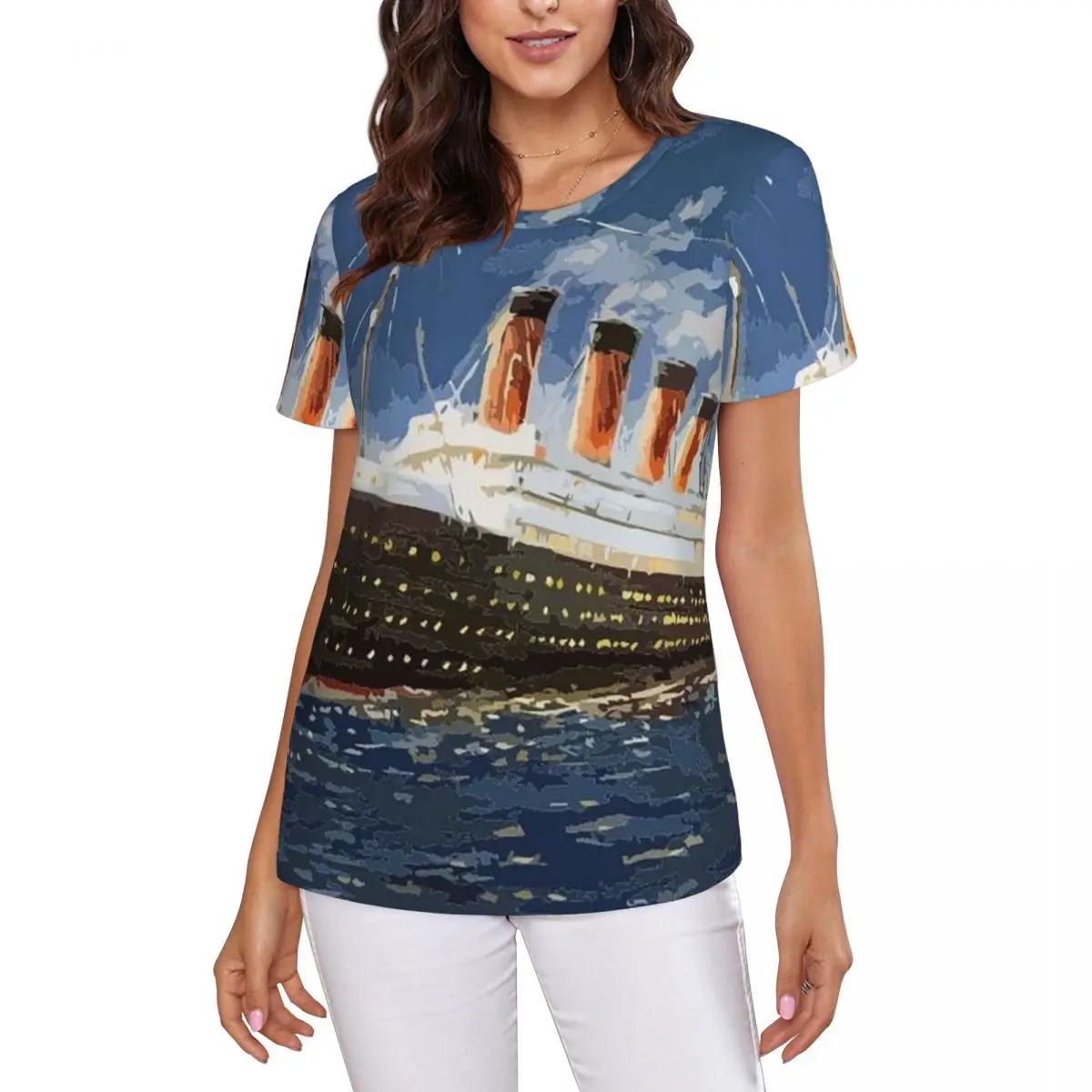 The Most Popular Ship Of All Times, Titanic. T-Shirt Women Short Sleeve T Shirts O-Neck Clothing Cotton Summer Tees Streetwear
