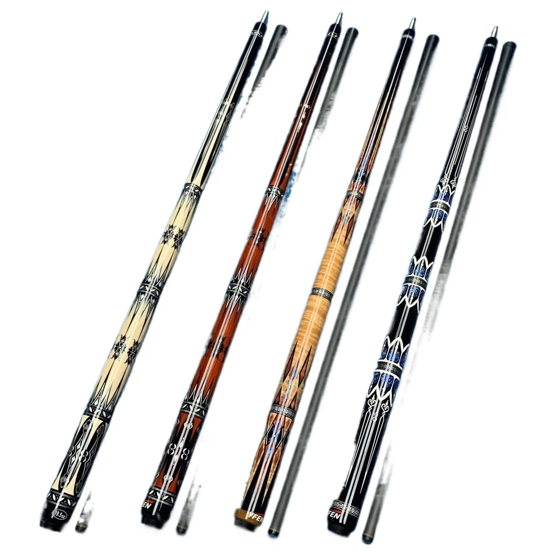 New Super Premium Quality Billiard 2 Pieces Carbon Shaft Maple Wood Butt Pool Cue 58