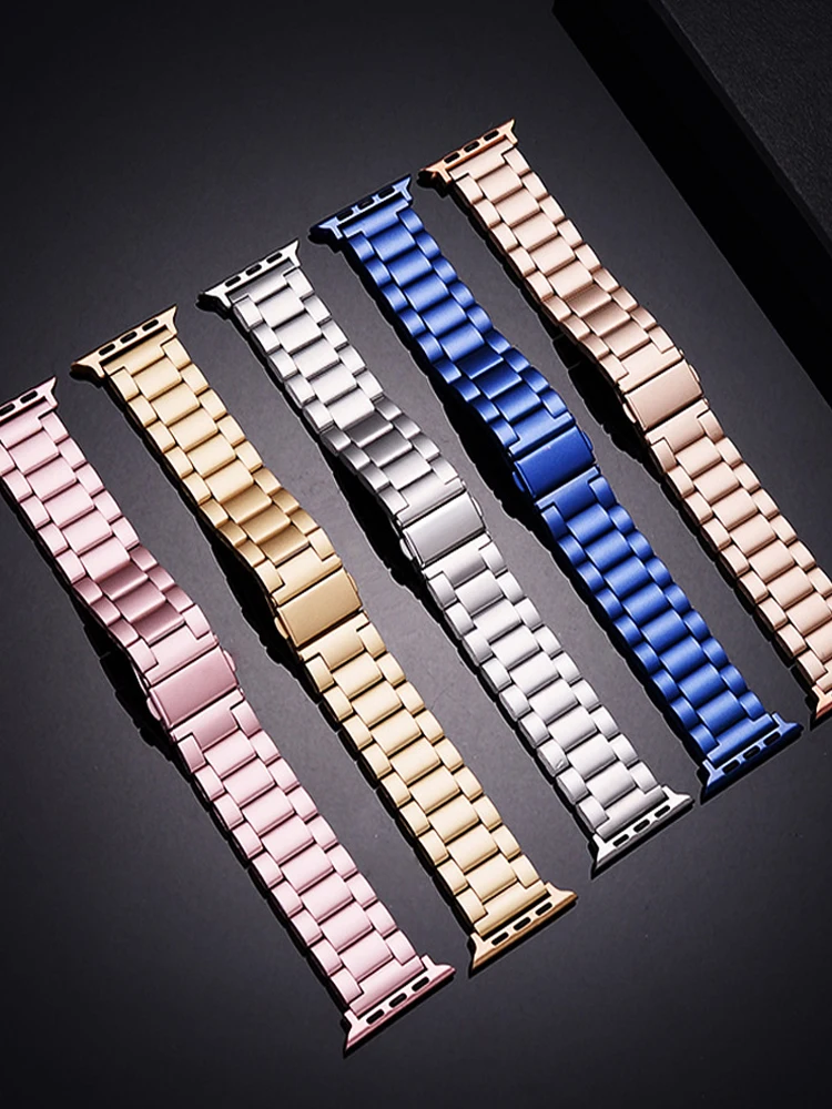 Stainless Steel Strap for Apple Watch band 45mm 44mm Ultra 2 49mm 40mm-41mm-46mm luxury Metal watchband series 10 9 8 7 6 5 4 se