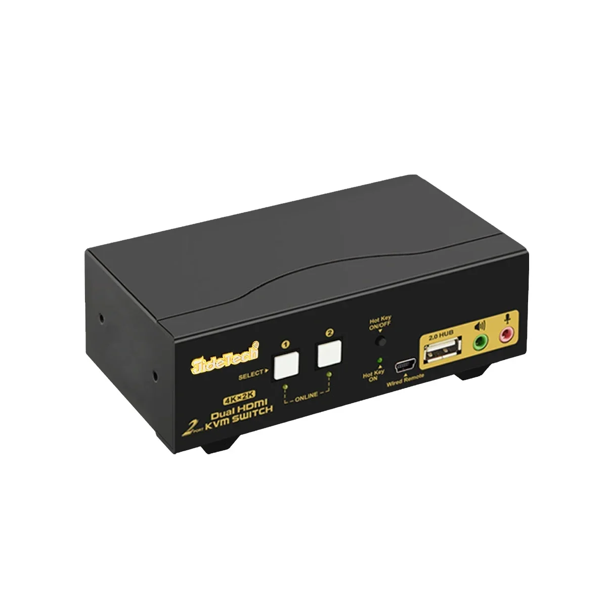 

Jidetech 2 Port Dual Monitor 2.0 KVM Switch Extended Display Hot Key with Audio Switch USB Hub