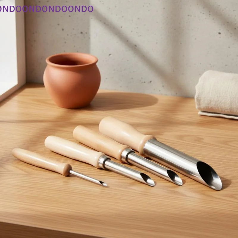 4Pcs/Set Solid Wood Circular Hole Cutters Clay Sculpting Tools DIY Carving Sculpture Tools