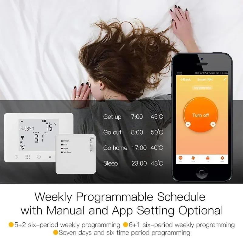 Contrôleur de température de chauffage électrique, WiFi, Smart ThermoandreWall-Hung, Underfloor Gas Bomicrophone, Eau, Tuya, Alexa, Google Smart Home
