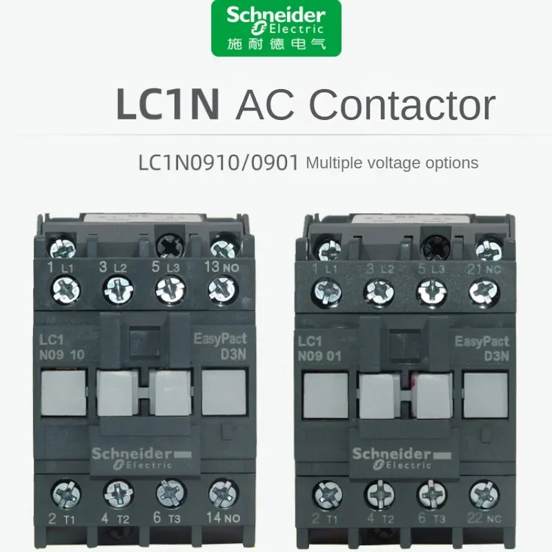 Schneider AC Contactor LC1N0910/1210/1810/2510/3210 24V 36V 48V 110V 220V 380V 1NC/1NO